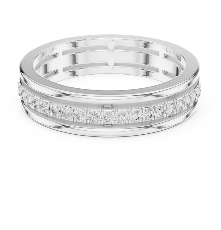 Les Trois Lignes du Jour — inel de logodnă cu diamante lab-grown, metal alb, vedere 4