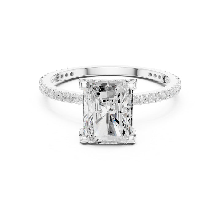 Le Radiant Suspendu — inel de logodnă cu diamante lab-grown, metal alb, vedere 4