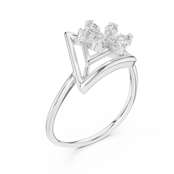 La Fleur du Versant — bijuterie cu diamante create în laborator, ton alb, vedere 2