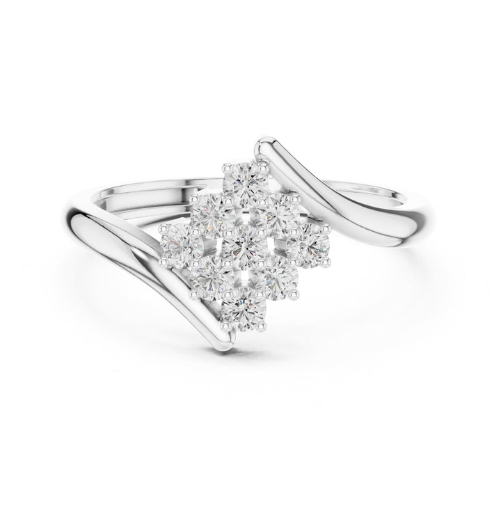 Le Petit Bouquet du Jour — inel de logodnă cu diamante lab-grown, metal alb, vedere 4