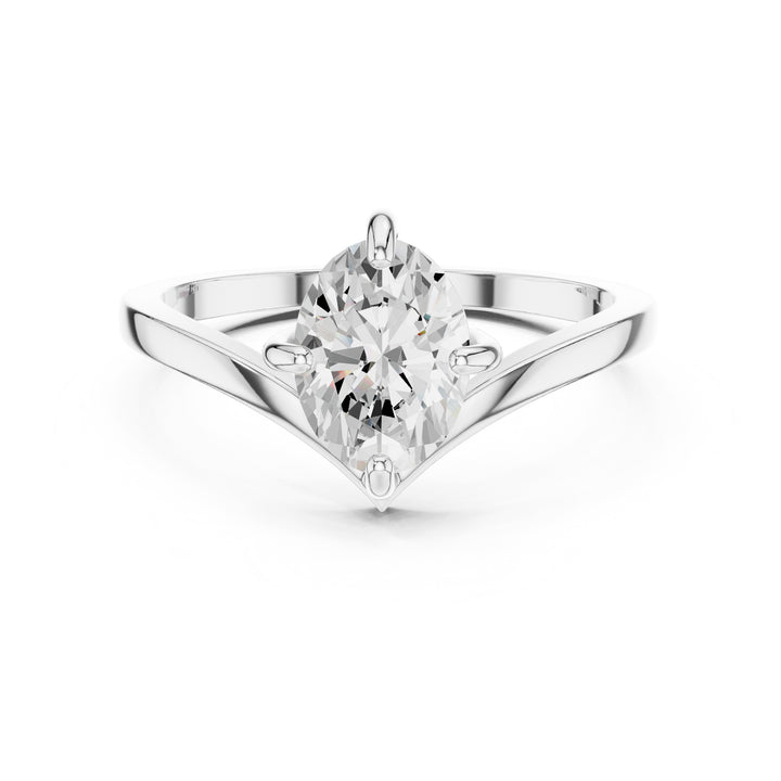 Le Vœu Sous l’Ovale — inel de logodnă cu diamante lab-grown, metal alb, vedere 4
