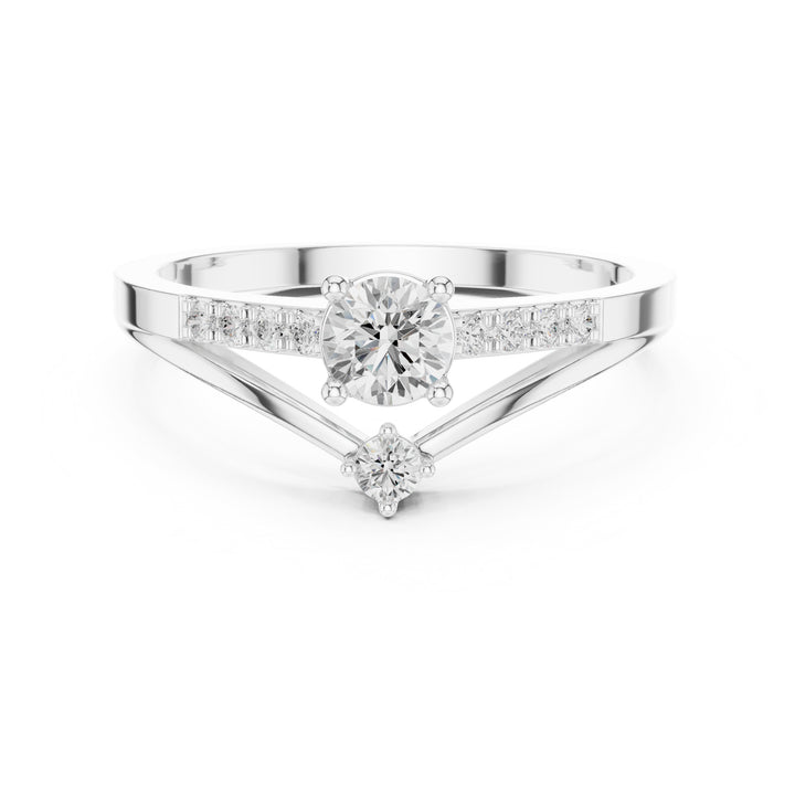 Les Trois Échappées — inel cu diamante lab-grown, metal alb, vedere 4