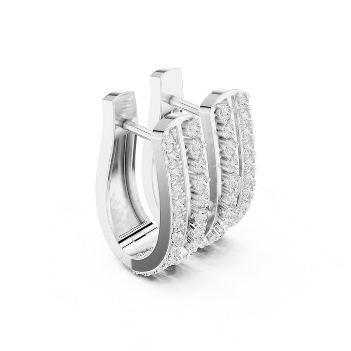 La Ligne Continue — cercei cu diamante lab-grown, metal alb, vedere 1