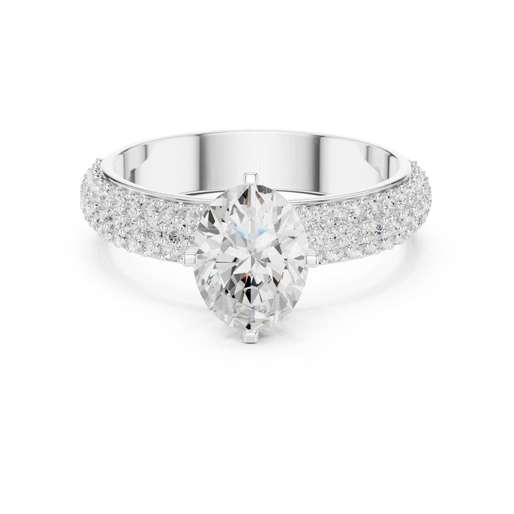 L’Ovale sur une Étoffe — inel de logodnă cu diamante lab-grown, metal alb, vedere 4