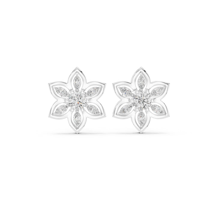 La Fleur des Six Promesses — cercei cu diamante lab-grown, metal alb, vedere 4