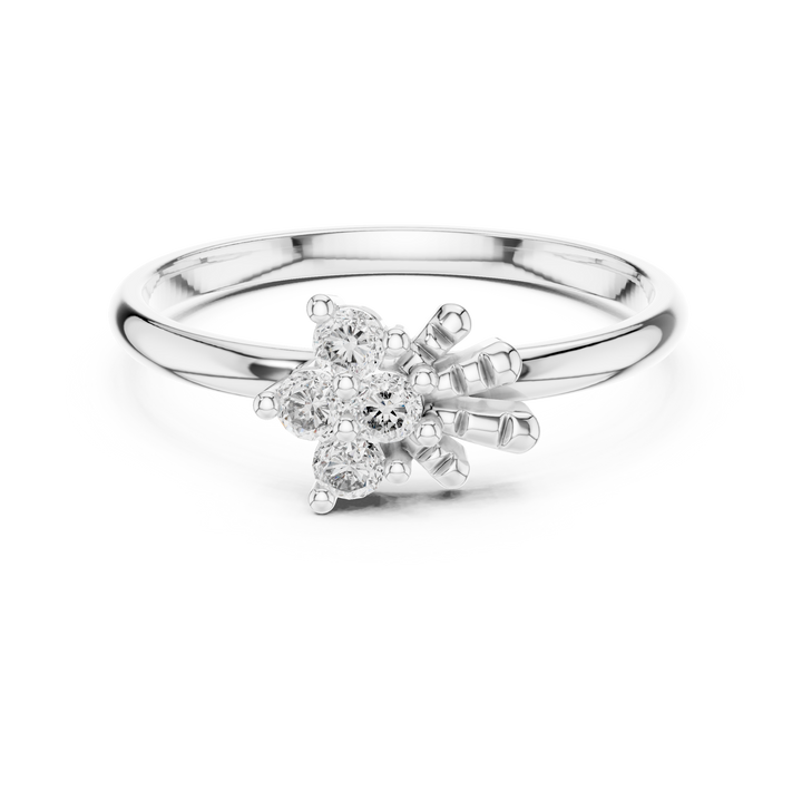Bouton d'Affection — bijuterie cu diamante create în laborator, ton alb, vedere 4