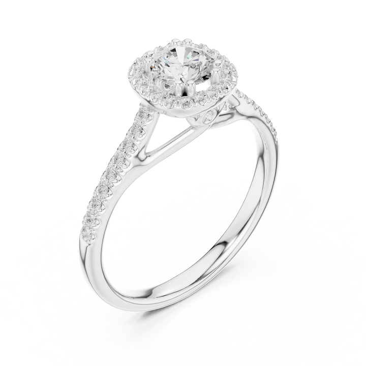 Couronne Croisée — bijuterie cu diamante create în laborator, ton alb, vedere 2