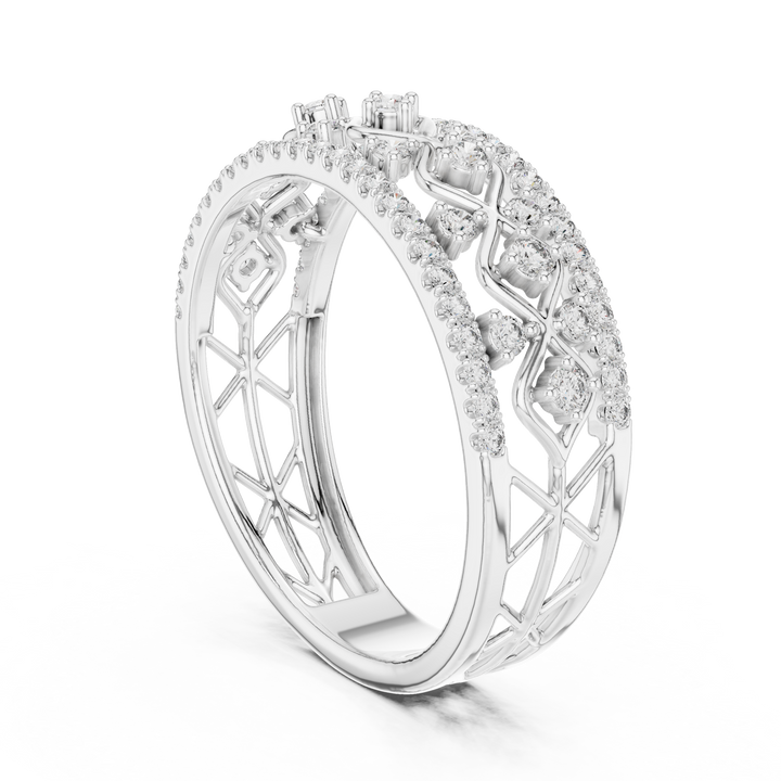 La Dentelle des Angles — bijuterie cu diamante create în laborator, ton alb, vedere 1