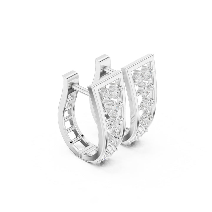 La Ligne qui Me Suit — cercei cu diamante lab-grown, metal alb, vedere 1