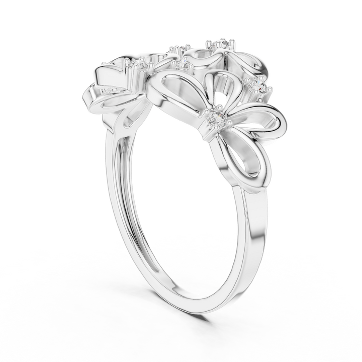Les Fleurs en Confidence — bijuterie cu diamante create în laborator, ton alb, vedere 1