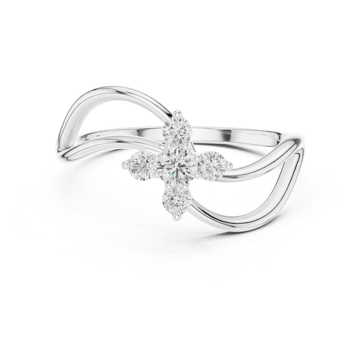 Une Fleur Entre Nous — inel de logodnă cu diamante lab-grown, metal alb, vedere 4