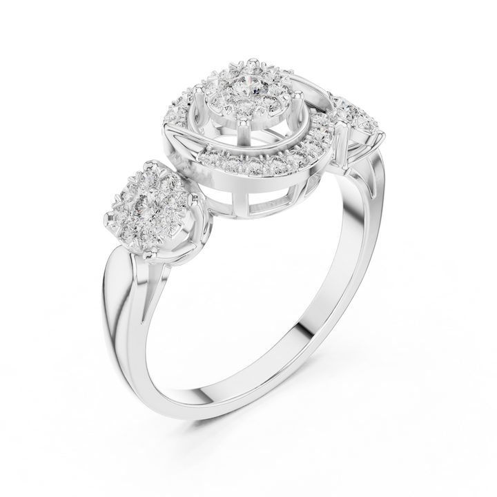 Fleurs en Équilibre — bijuterie cu diamante create în laborator, ton alb, vedere 2